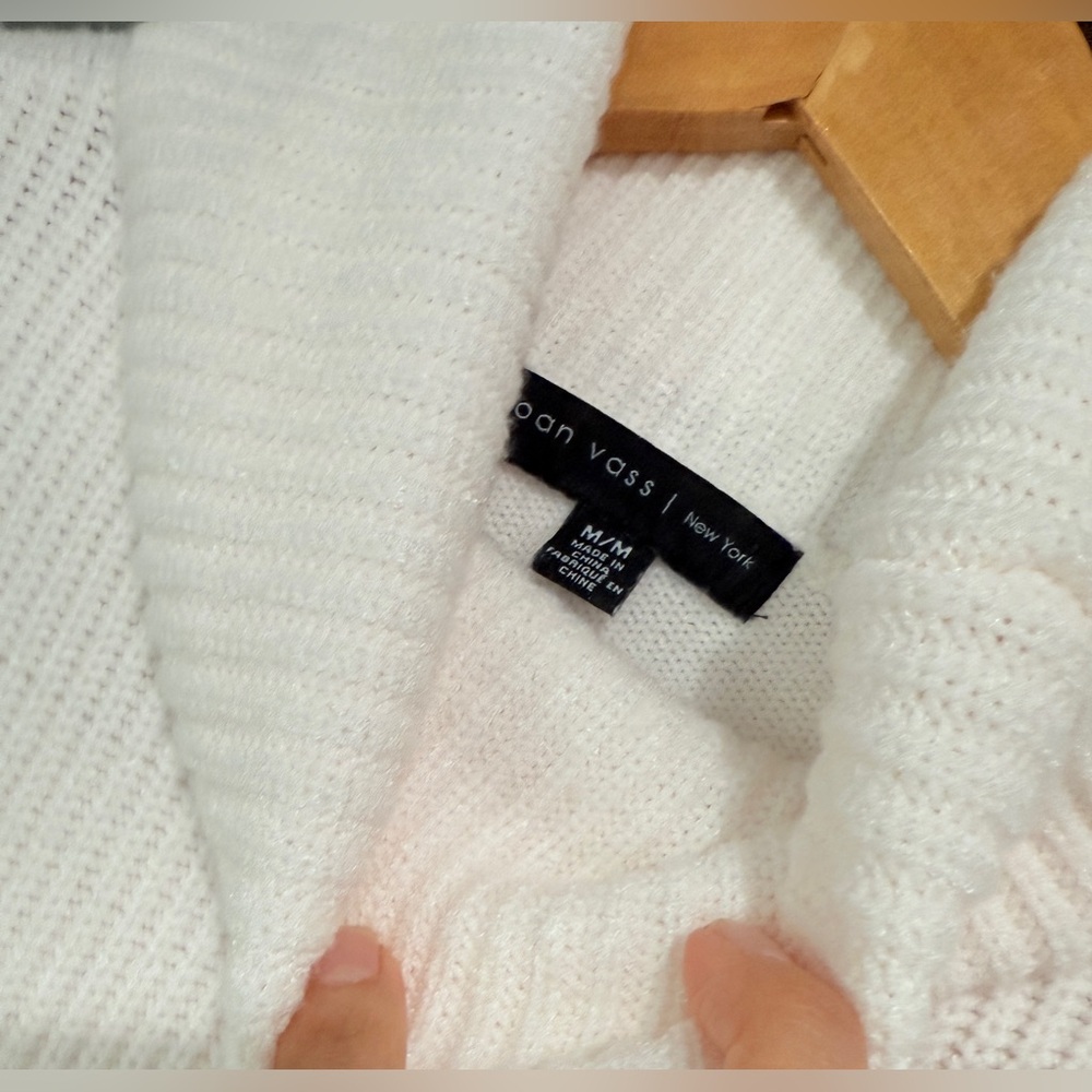 Joan Vaas Turtleneck Cable Knit Sweater M - Picture 3 of 5